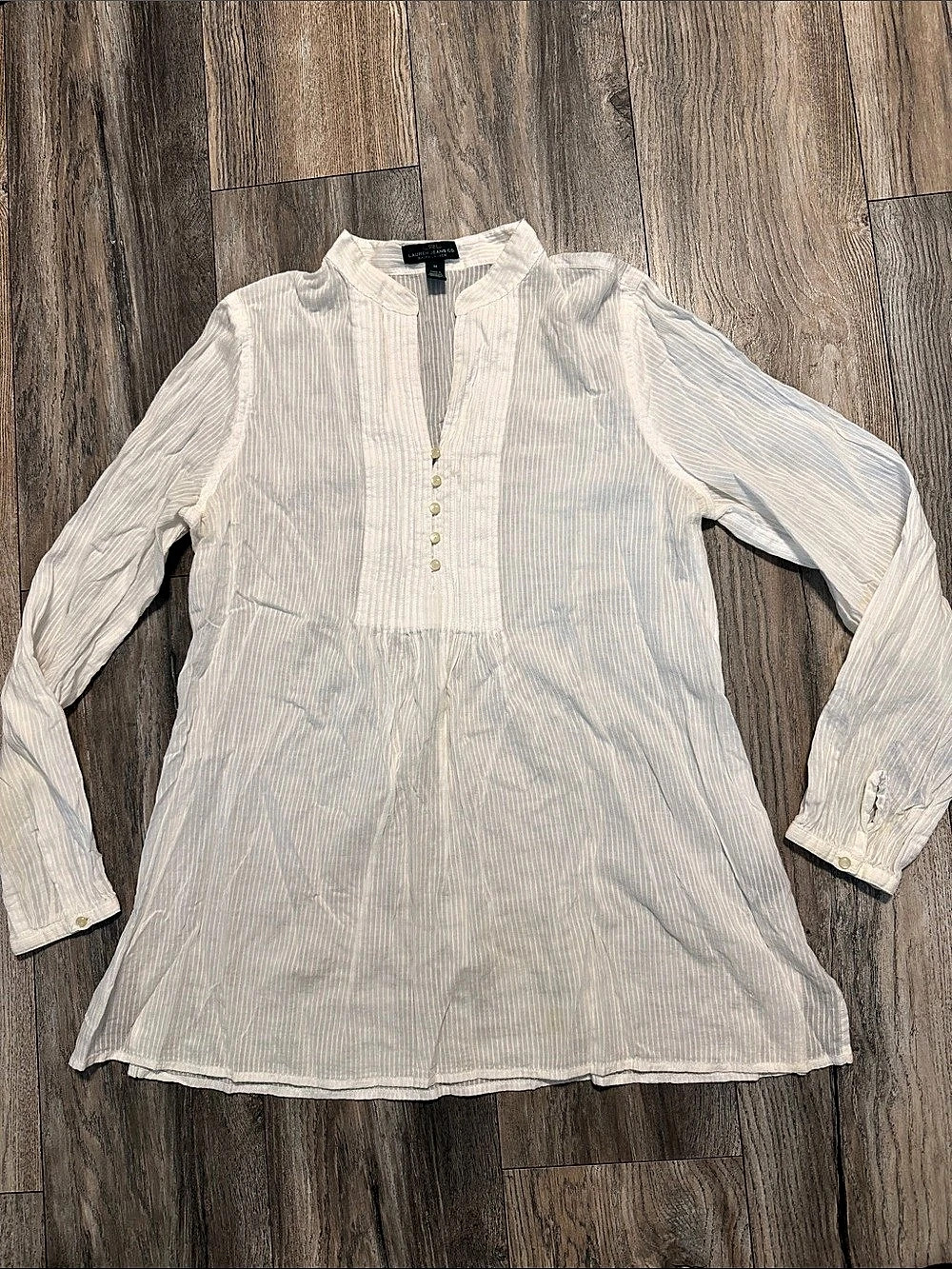 Lauren Jeans Co. by Ralph Lauren Striped Tunic White Size Medium